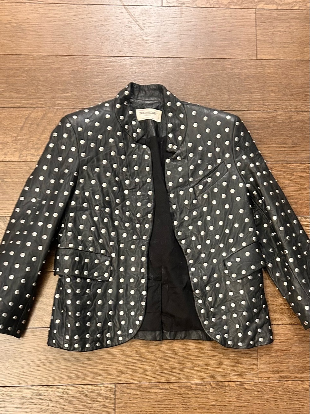 Black Stud leather Jacket- Zadig & Voltaire